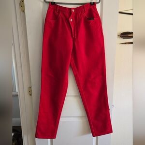 Bold Red Denim Pants